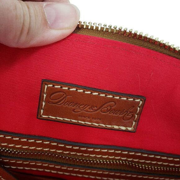 Dooney & Bourke Blue Ostrich Leather Celeste Satchel Shoulder Bag Brown Purse - Picture 5 of 11